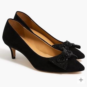 J.Crew factory crystal bow kitten heels NIB new size 12 sold out!